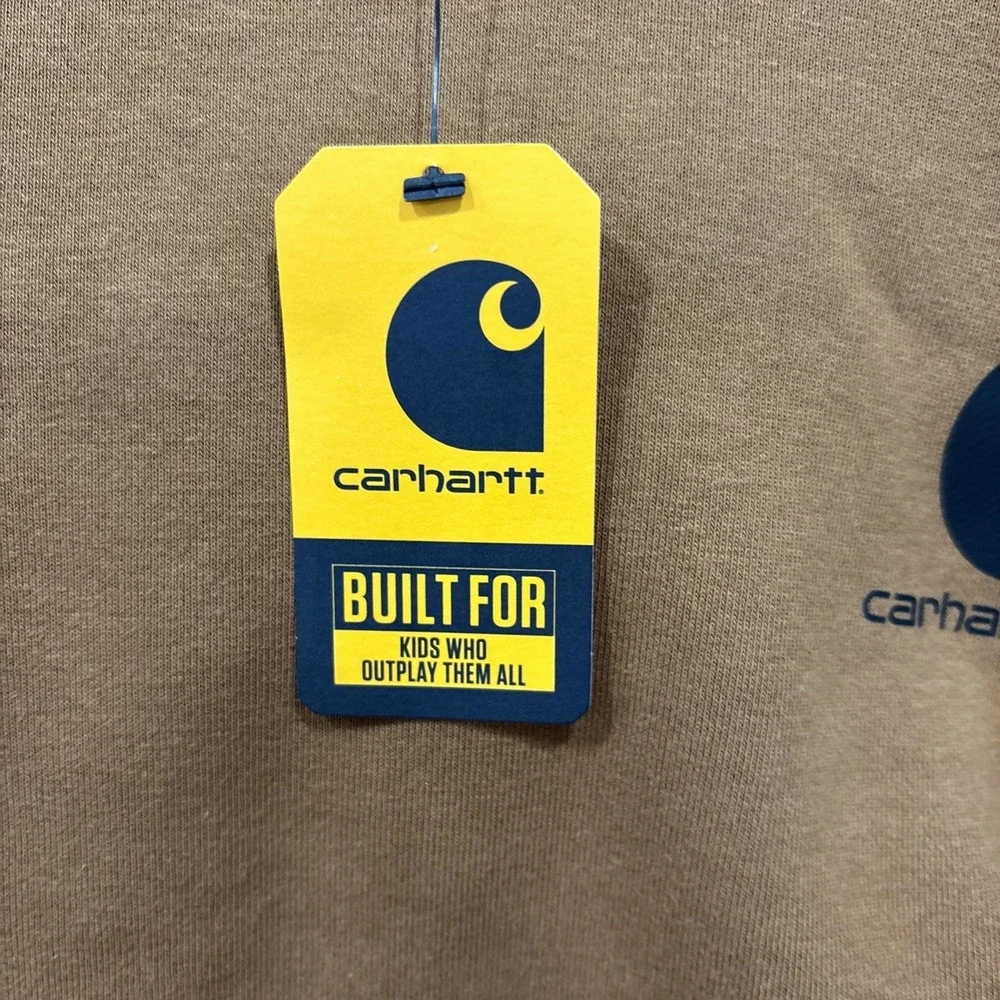 carhartt pullover sweatshirt, Youth Small, Brown With Graphic Logo
